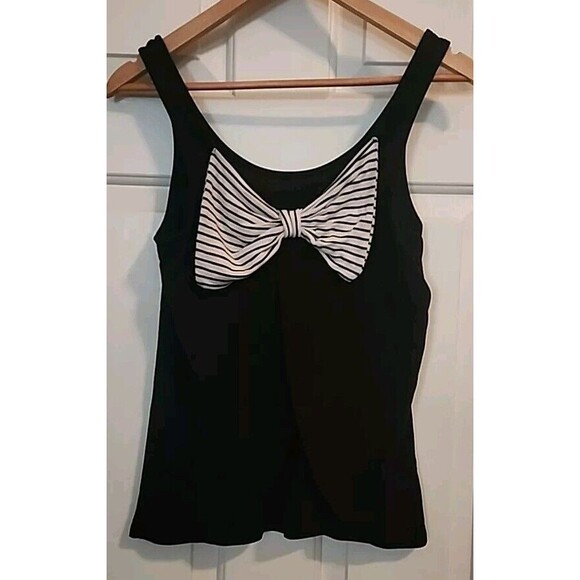 Disney Parks Womens XS Black Mickey Mouse Tank Open Back Layer Bow - Picture 4 of 10